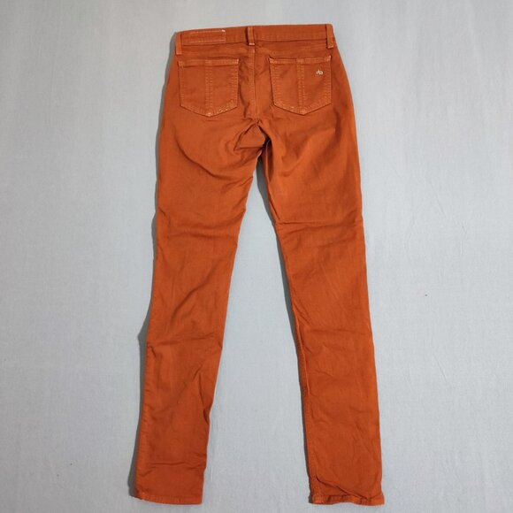 rag & bone jean jeggings women's size 26 rusty orange stretchy - Picture 3 of 14
